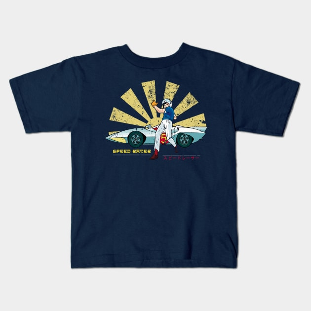 Speed Racer Retro Japanese Kids T-Shirt by Nova5